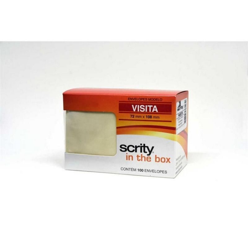 ENVELOPE VISITA 72X108MM CREME SCRITY - REF. MARFIM - CAIXA COM 100 UNIDADES