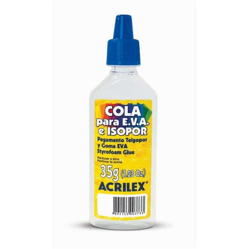 COLA ISOPOR/ E.V.A 35G ACRILEX - REF. 17335 -  CAIXA COM 12 UNIDADES