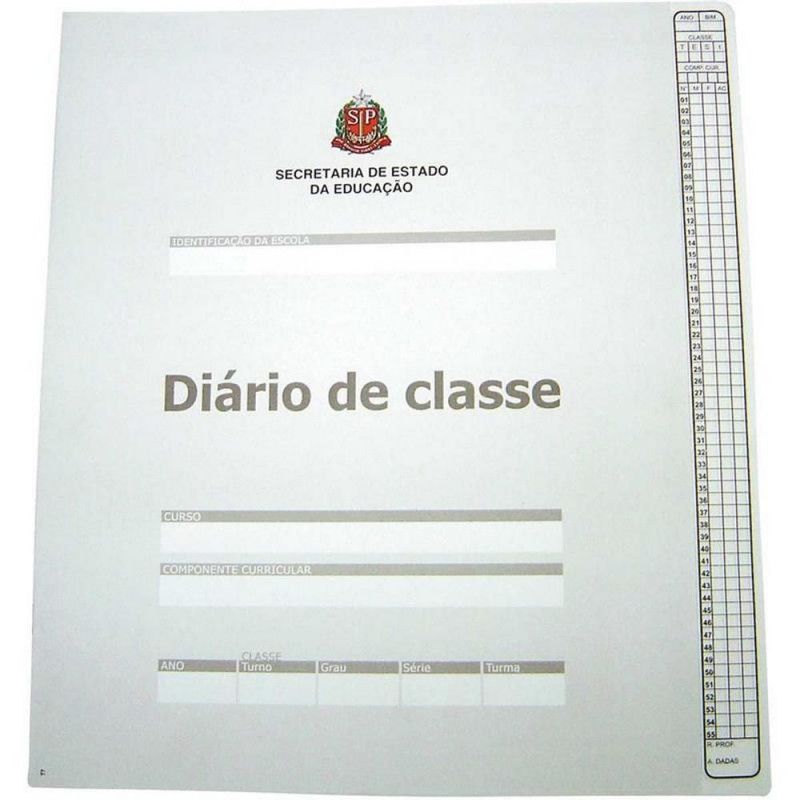 DIARIO DE CLASSE ESTADO SAO PAULO TAMOIO - REF. 1732 - 1 CAIXA COM 50 UNIDADES
