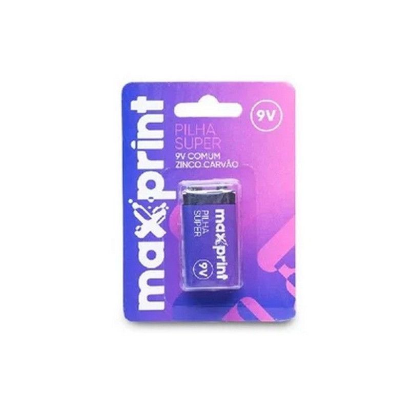 BATERIA COMUM 9V MAXPRINT - REF. 75648-7 - CAIXA COM 12 UNIDADES