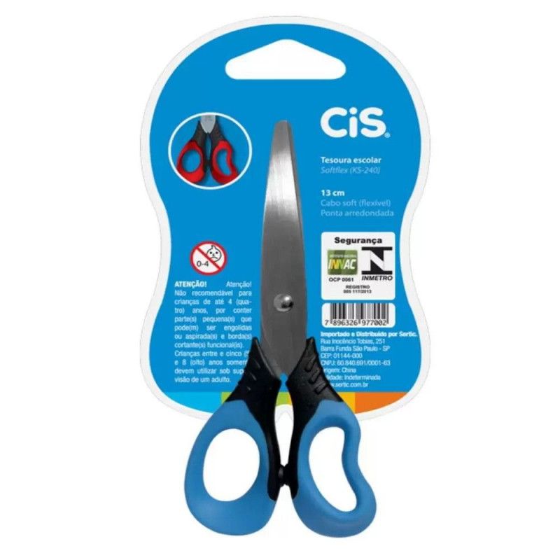 TESOURA 13CM SOFTFLEX CIS - REF. KS-240 - CAIXA COM 12 UNIDADES