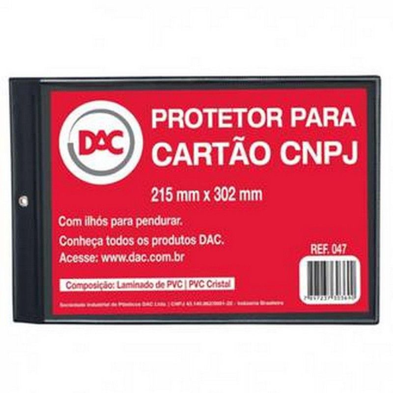 PORTA CARTAO CNPJ 215X302MM - REF. 047 - 1 UNIDADE