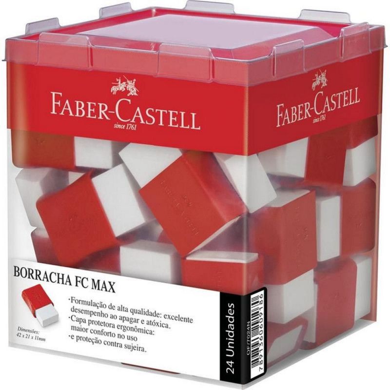 BORRACHA MAX BRANCA PLASTICA 7024 FABER - REF. 7024 - CAIXA COM 24 UNIDADES