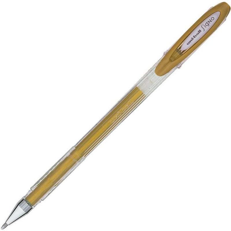 CANETA GEL 0.8 NOBLE METAL DOURADO UNIBALL - REF. UM-120 - CAIXA COM 12 UNIDADES