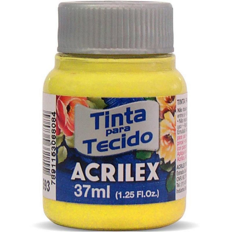 TINTA PARA TECIDO 37ML AMARELO CANARIO - REF. 589 - PACOTE COM 12 UNIDADES