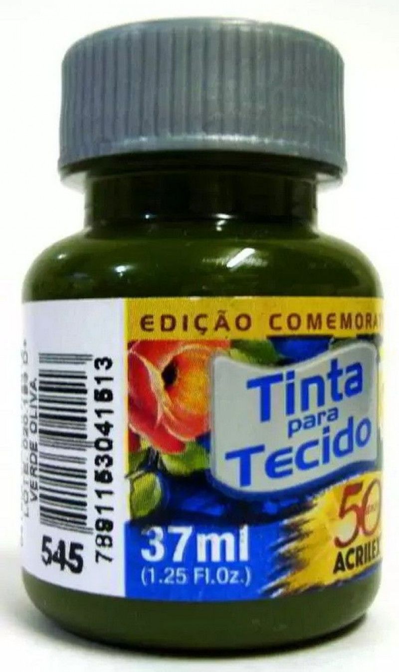TINTA PARA TECIDO 37ML VERDE OLIVA - REF. 545 - 1 UNIDADE