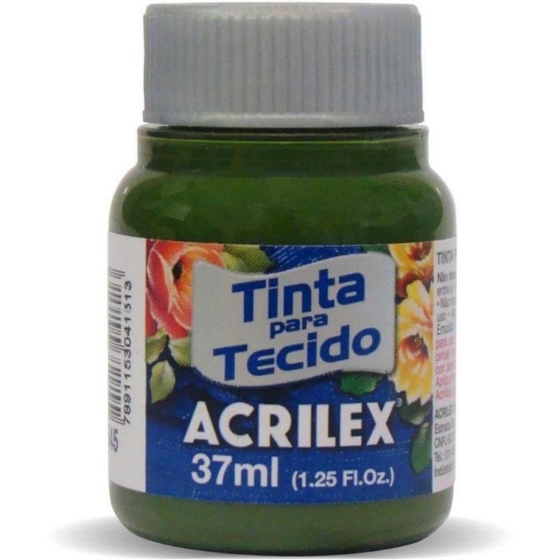 TINTA PARA TECIDO 37ML VERDE OLIVA - REF. 545 - CAIXA COM 12 UNIDADES