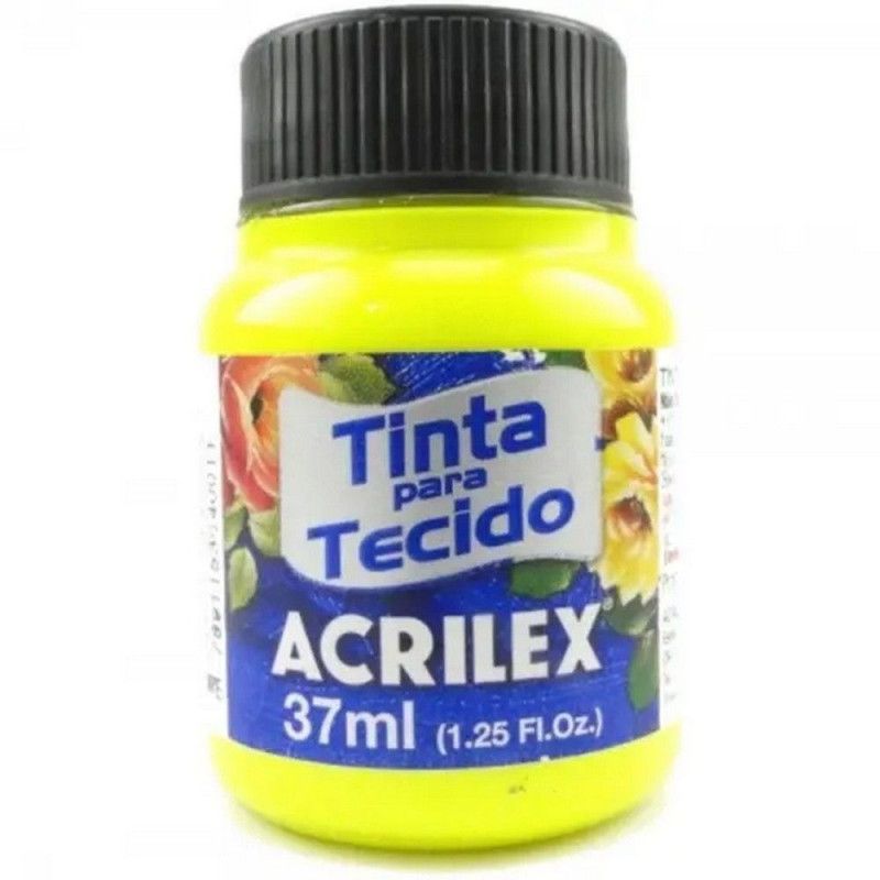 TINTA PARA TECIDO 37ML AMARELO LIMAO - REF. 504 - 1 UNIDADE