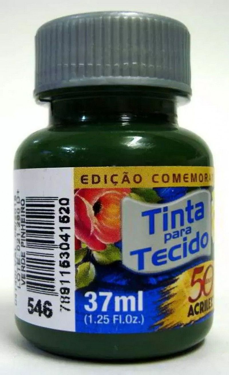 TINTA PARA TECIDO 37ML VERDE PINHEIRO - REF. 546 - 1 UNIDADE