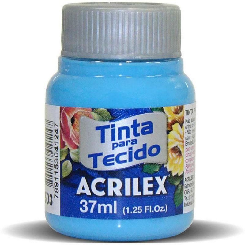 TINTA PARA TECIDO 37ML AZUL CELESTE - REF. 503 - CAIXA COM 12 UNIDADES