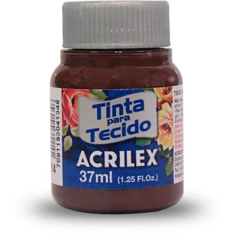 TINTA PARA TECIDO 37ML TERRA QUEIMADA - REF. 514 - CAIXA COM 12 UNIDADES