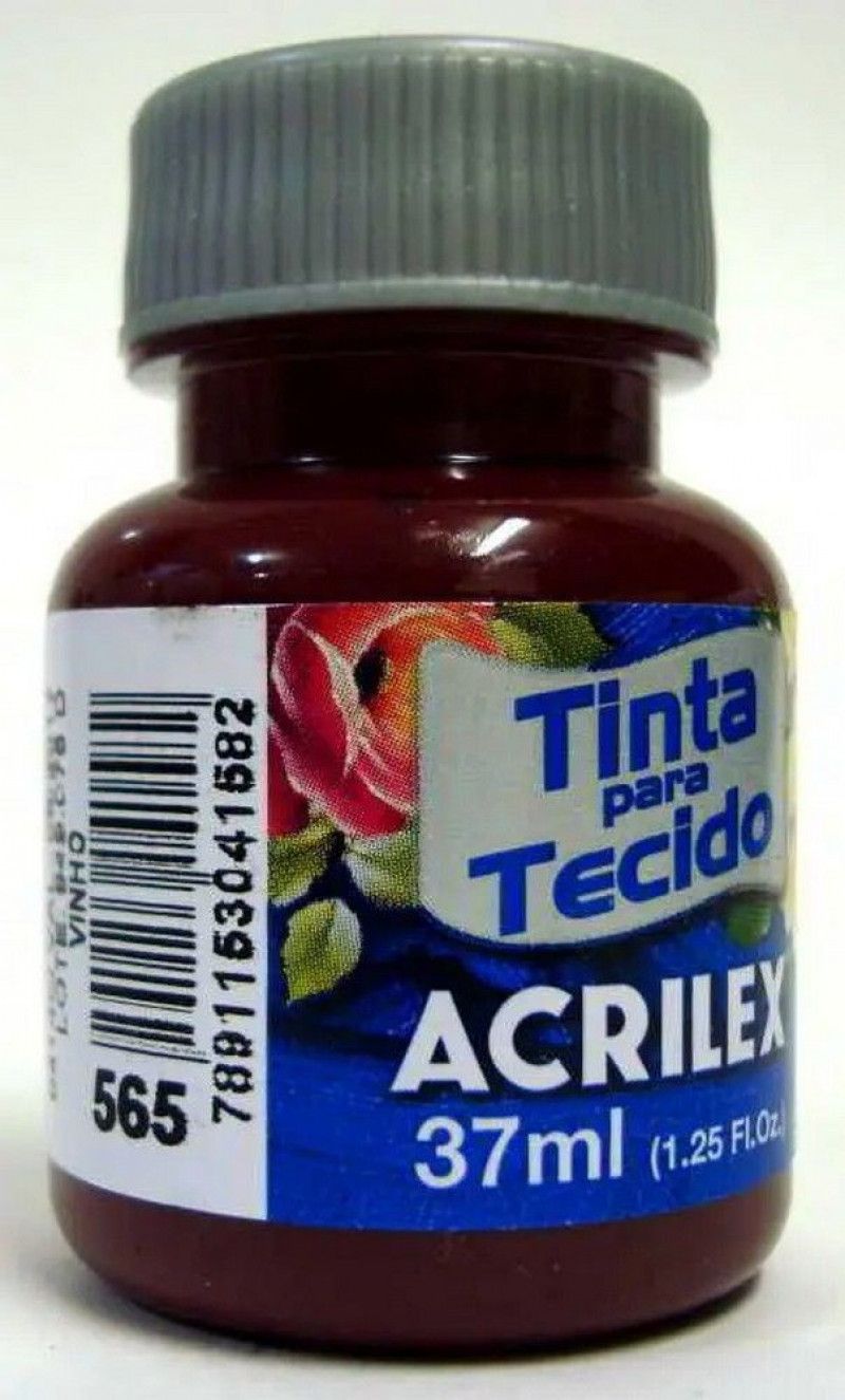 TINTA PARA TECIDO 37ML VINHO - REF. 565 - 1 UNIDADE