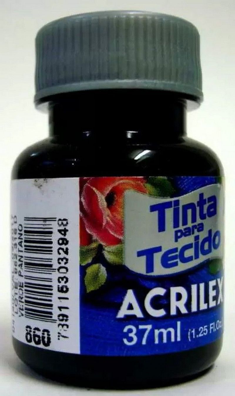 TINTA PARA TECIDO 37ML VERDE PANTANO - REF. 860 - 1 UNIDADE
