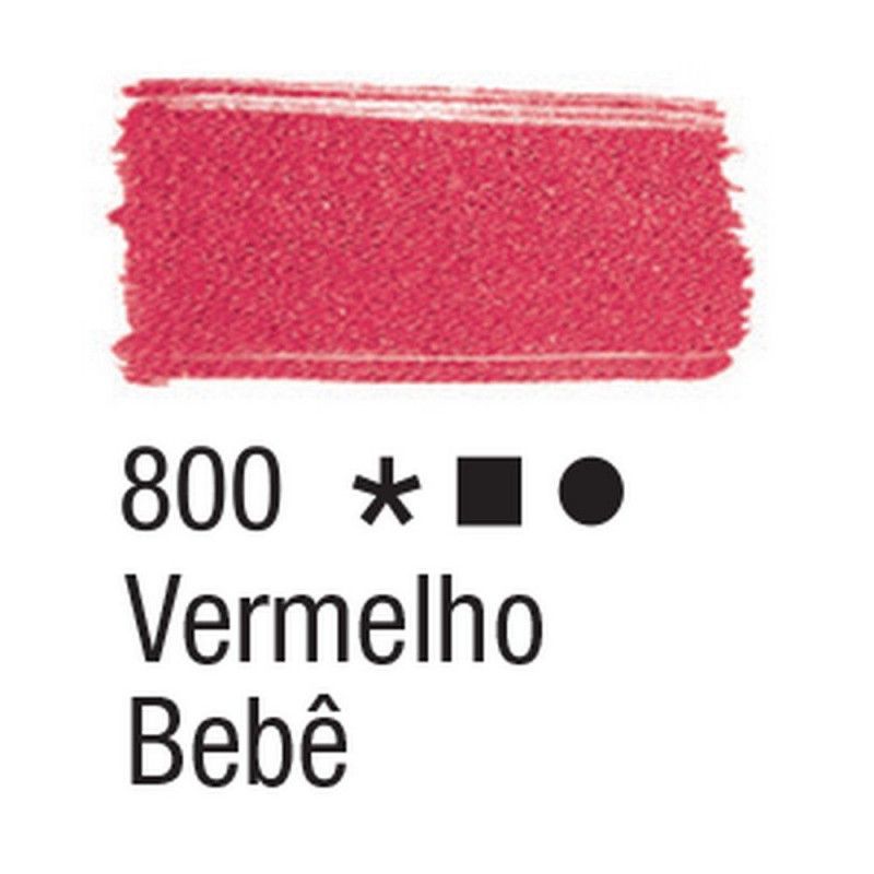 TINTA PARA TECIDO 37ML VERMELHO BEBE - REF. 800 - CAIXA COM 12 UNIDADES