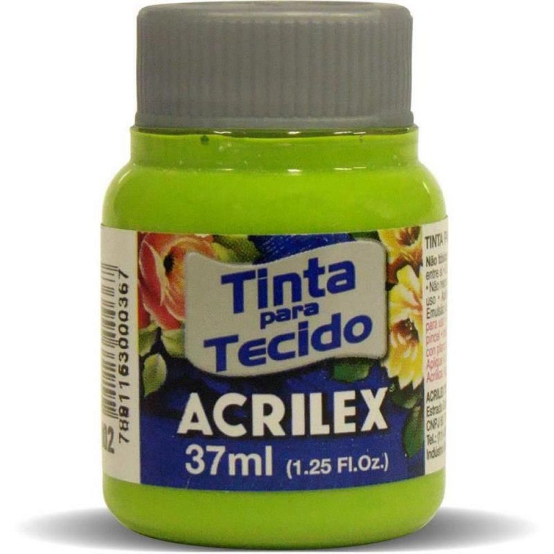 TINTA PARA TECIDO 37ML VERDE MACA - REF. 802 - CAIXA COM 12 UNIDADES