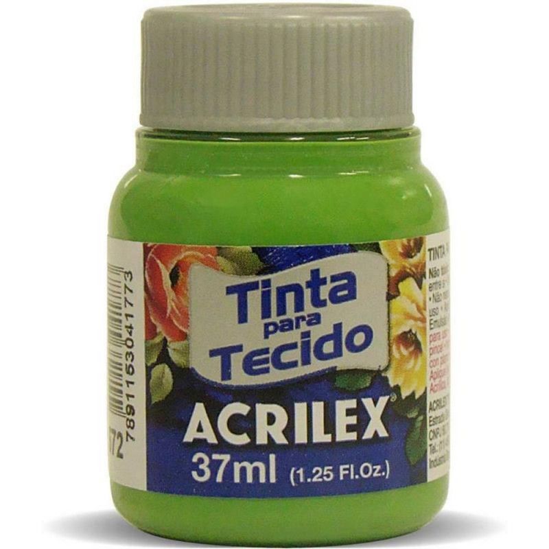 TINTA PARA TECIDO 37ML VERDE ABACATE - REF. 572 - CAIXA COM 12 UNIDADES