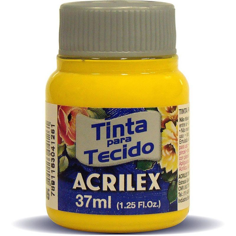 TINTA PARA TECIDO 37ML AMARELO OURO - REF. 505 - 1 UNIDADE