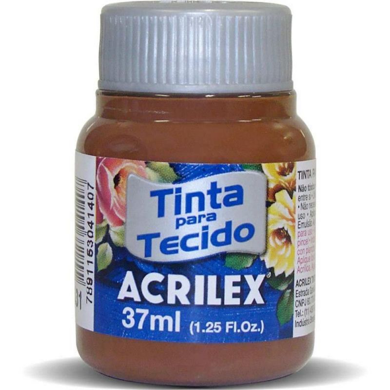 TINTA PARA TECIDO 37ML MARROM - REF. 531 - CAIXA COM 12 UNIDADES