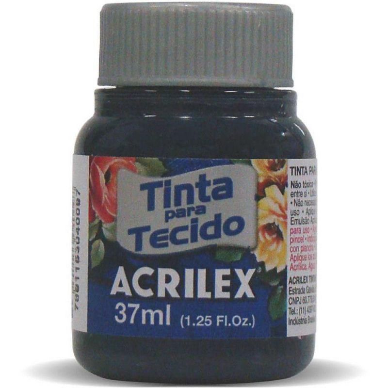 TINTA PARA TECIDO 37ML AZUL PETROLEO - REF. 596 - CAIXA COM 12 UNIDADES