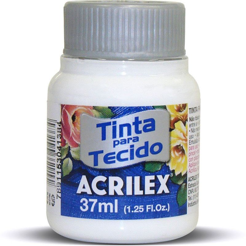 TINTA PARA TECIDO 37ML BRANCO - REF. 519 - 1 UNIDADE