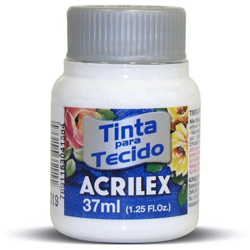 TINTA PARA TECIDO 37ML BRANCO - REF. 519 - CAIXA COM 12 UNIDADES