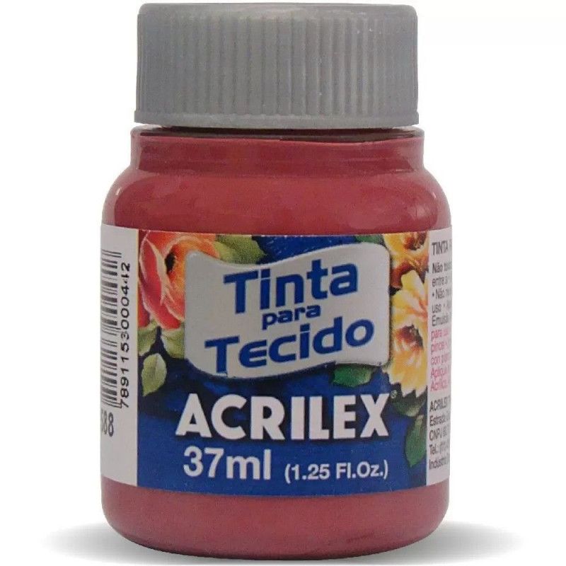 TINTA PARA TECIDO 37ML VERMELHO QUEIMADO - REF. 588 - CAIXA COM 12 UNIDADES