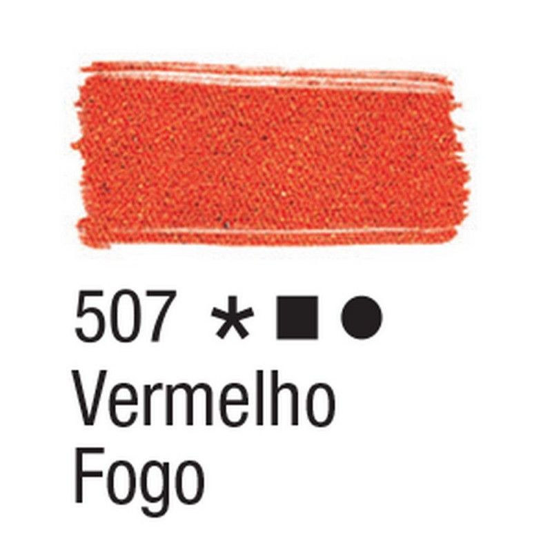 TINTA PARA TECIDO 37ML VERMELHO FOGO - REF. 507 - 1 UNIDADE
