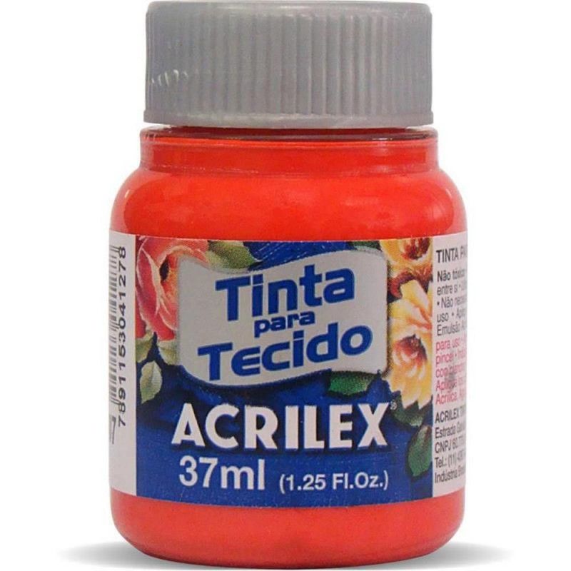 TINTA PARA TECIDO 37ML VERMELHO FOGO - REF. 507 - CAIXA COM 12 UNIDADES
