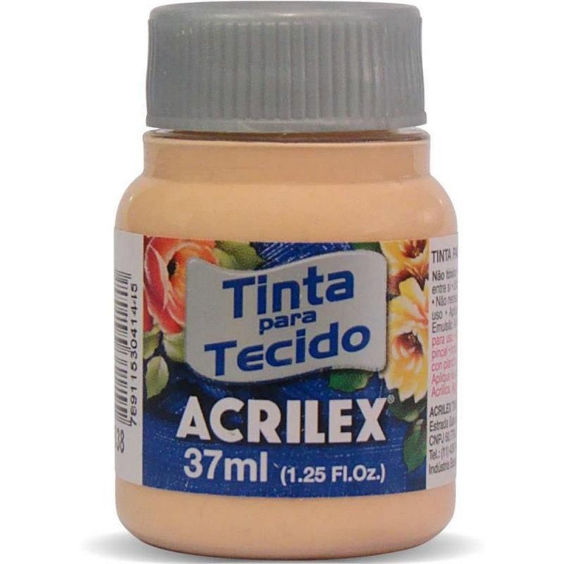 TINTA PARA TECIDO 37ML AMARELO PELE/PESSEGO - REF. 538 - PACOTE COM 12 UNIDADES