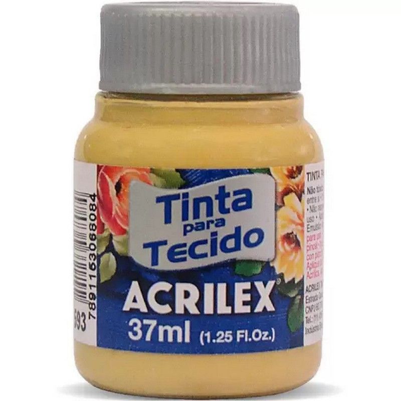 TINTA PARA TECIDO 37ML MOSTARDA - REF. 593 - CAIXA COM 12 UNIDADES