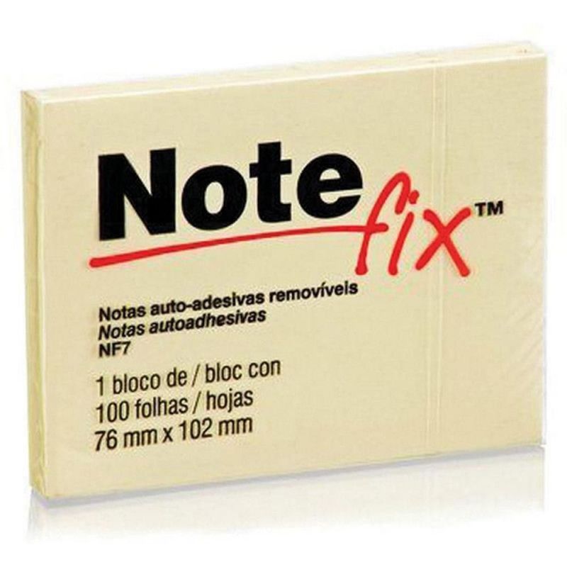 BLOCO ADESIVO ANOTACAO 76X102MM 100 FOLHAS NOTEFIX 3M - REF. 4088702 - 1 UNIDADE