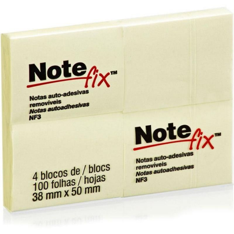 BLOCO ADESIVO ANOTACAO 38X50MM 100 FOLHAS NOTEFIX 3M - 1 UNIDADE