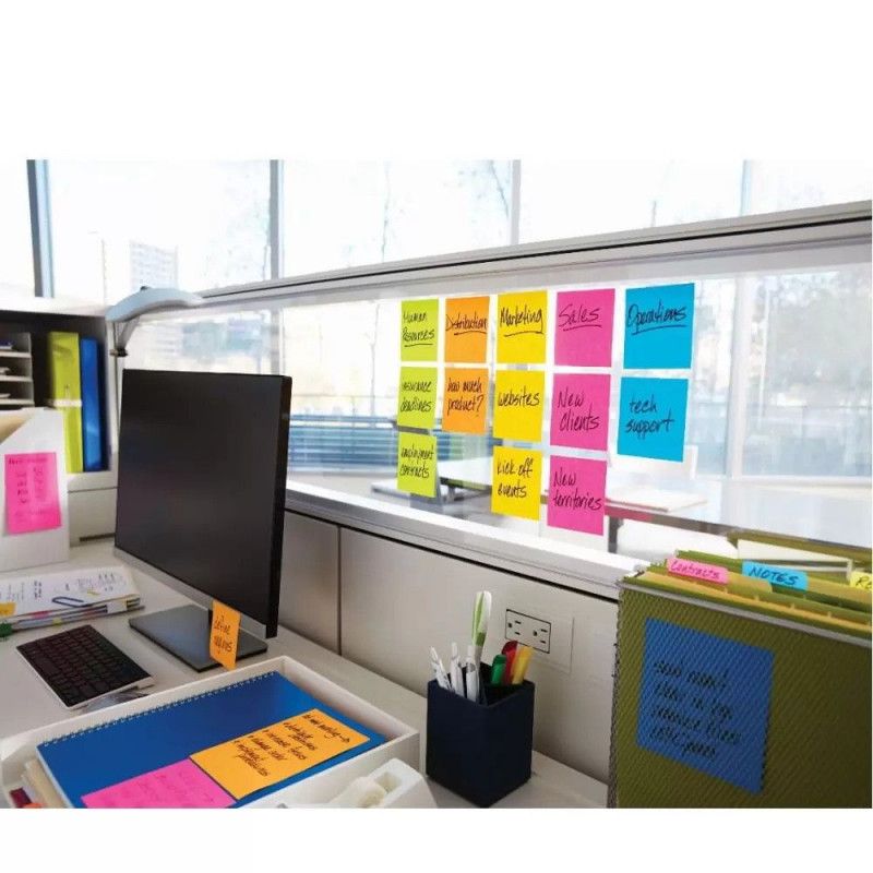 BLOCO ADESIVO ANOTACAO 76X 76MM 90 FOLHAS  REFIL ESTILO VERDE NEON - 1 UNIDADE