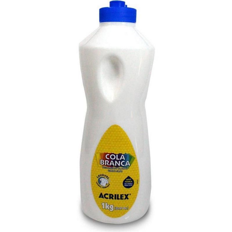 COLA BRANCA 1 KG ACRILEX - REF. 2801 - CAIXA COM 3 UNIDADES