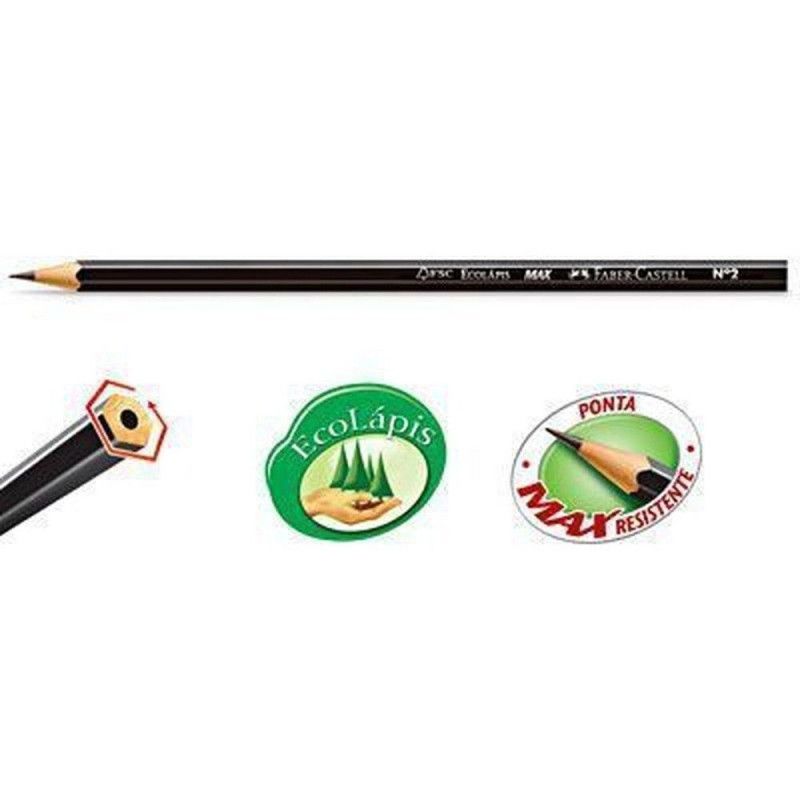 LAPIS PRETO N.2 MAX SEXTAVADO FABER-CASTELL - REF. 1205SM/144 - CAIXA COM 144 UNIDADES