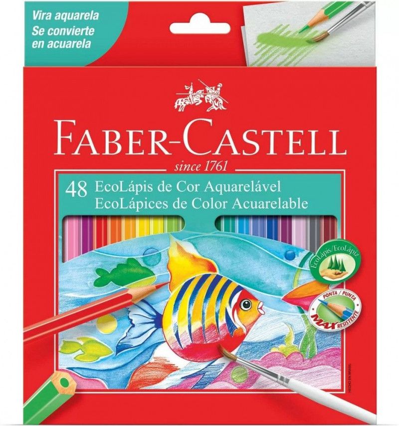 LAPIS 48 CORES AQUARELA FABER-CASTELL - REF. 120248G - CAIXA COM 3 UNIDADES