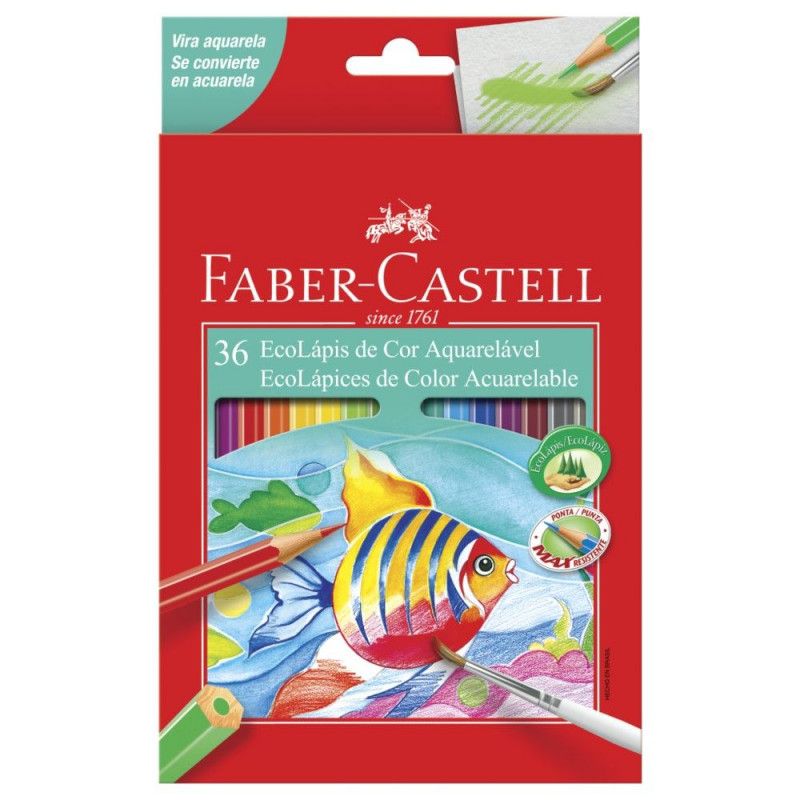 LAPIS 36 CORES AQUARELA FABER-CASTELL - REF. 120236/G - CAIXA COM 4 UNIDADES