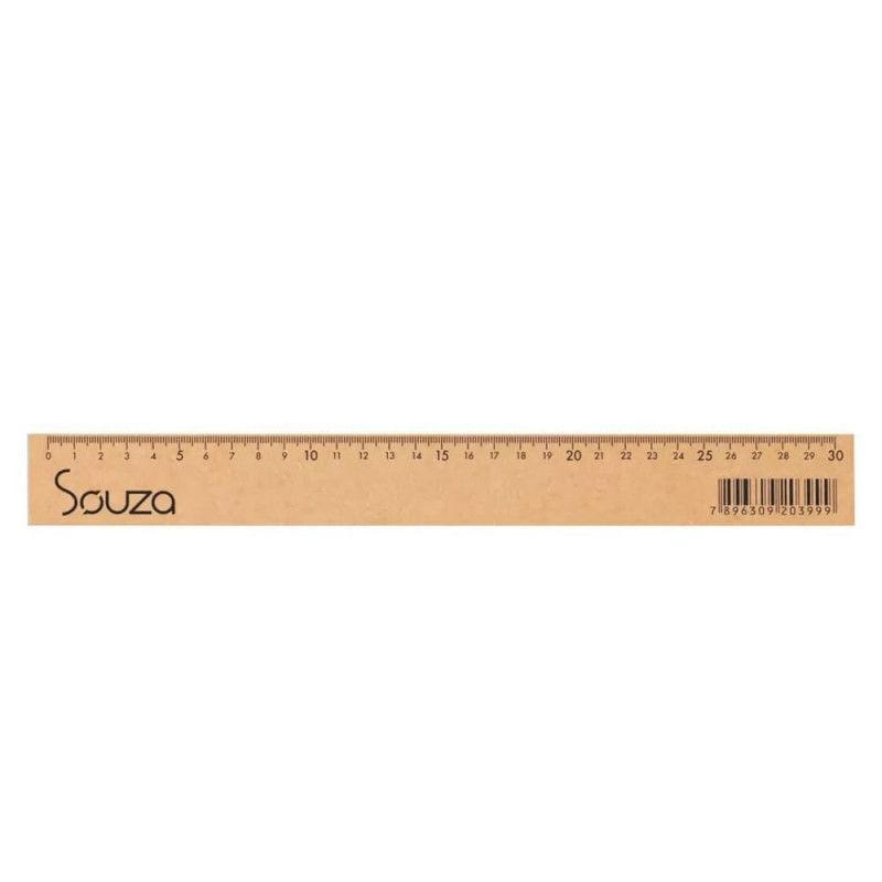 REGUA 30CM MADEIRA SOUZA - REF. 1532 - CAIXA COM 12 UNIDADES