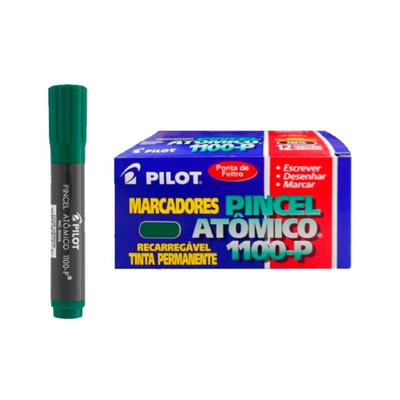 PINCEL ATOMICO PERMANENTE VERDE - REF 1100 - CAIXA COM 12 UNIDADES