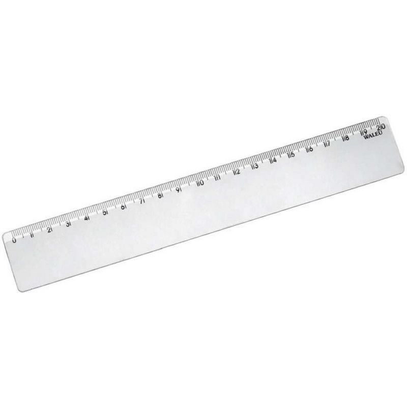 REGUA 20CM PLASTICA WALEU - REF. 10270005 - CAIXA COM 25 UNIDADES