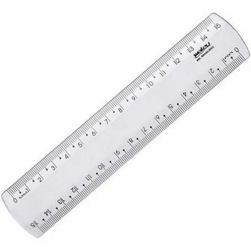 REGUA 15CM PLASTICA WALEU - REF. 10270001 - CAIXA COM 25 UNIDADES