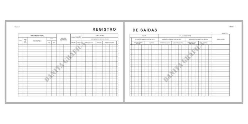 LIVRO REGISTRO DE SAIDA ICMS/IPI MODELO 2 50 FOLHAS SAO DOMINGOS - REF. 5709 - 1 UNIDADE