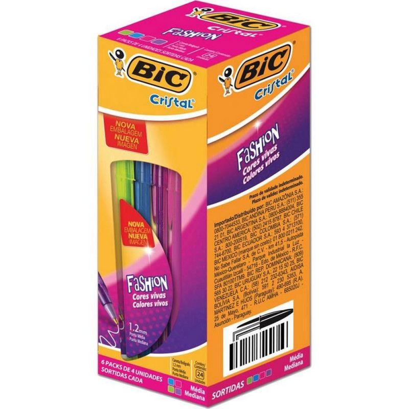 CANETA ESFEROGRAFICA 1.2 4 CORES FASHION SHIMMER - REF. 902472 - CAIXA COM 6 UNIDADES