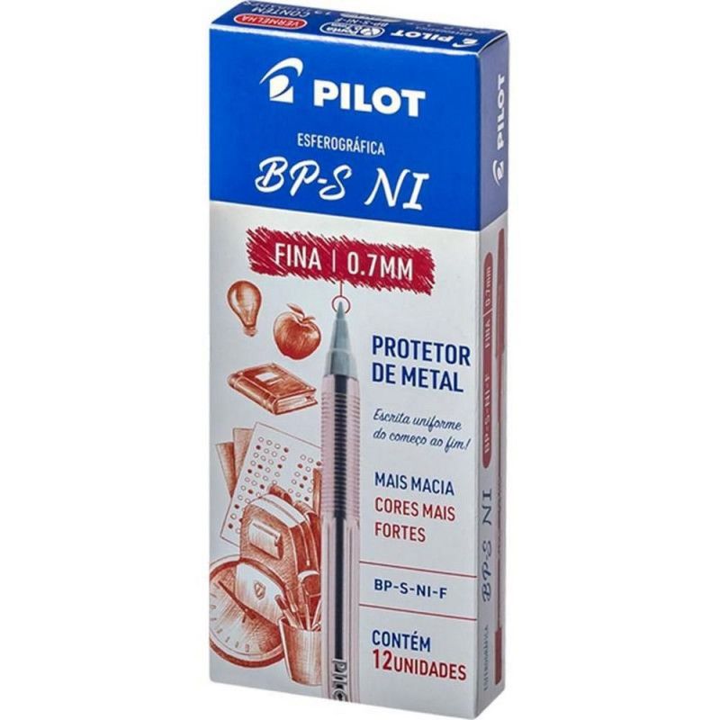 CANETA ESFEROGRAFICA 0.7 BPS VERMELHO PILOT - BP-S 07 - CAIXA COM 12 UNIDADES