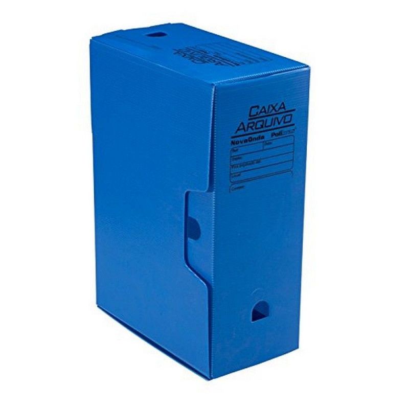 ARQUIVO MORTO POLIONDA 130MM AZUL POLIBRAS - REF. 40109 - CAIXA COM 10 UNIDADES