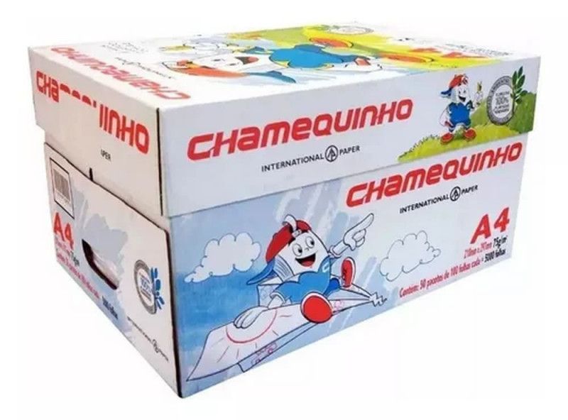 PAPEL SULFITE A4 100 FOLHAS MARFIM CHAMEQUINHO - REF. MARFIM - CAIXA COM 25 PACOTES