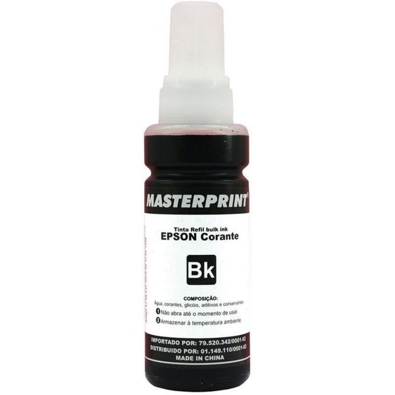 TINTA REFIL EPSON COMPATIVEL 100ML BLACK MASTERPRINT - REF. 664/673 - 1 UNIDADE