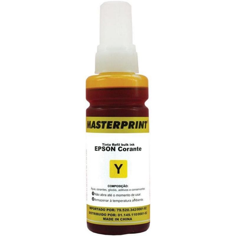TINTA REFIL EPSON COMPATIVEL 100ML AMARELO MASTERPRINT - REF. 664/673 - 1 UNIDADE