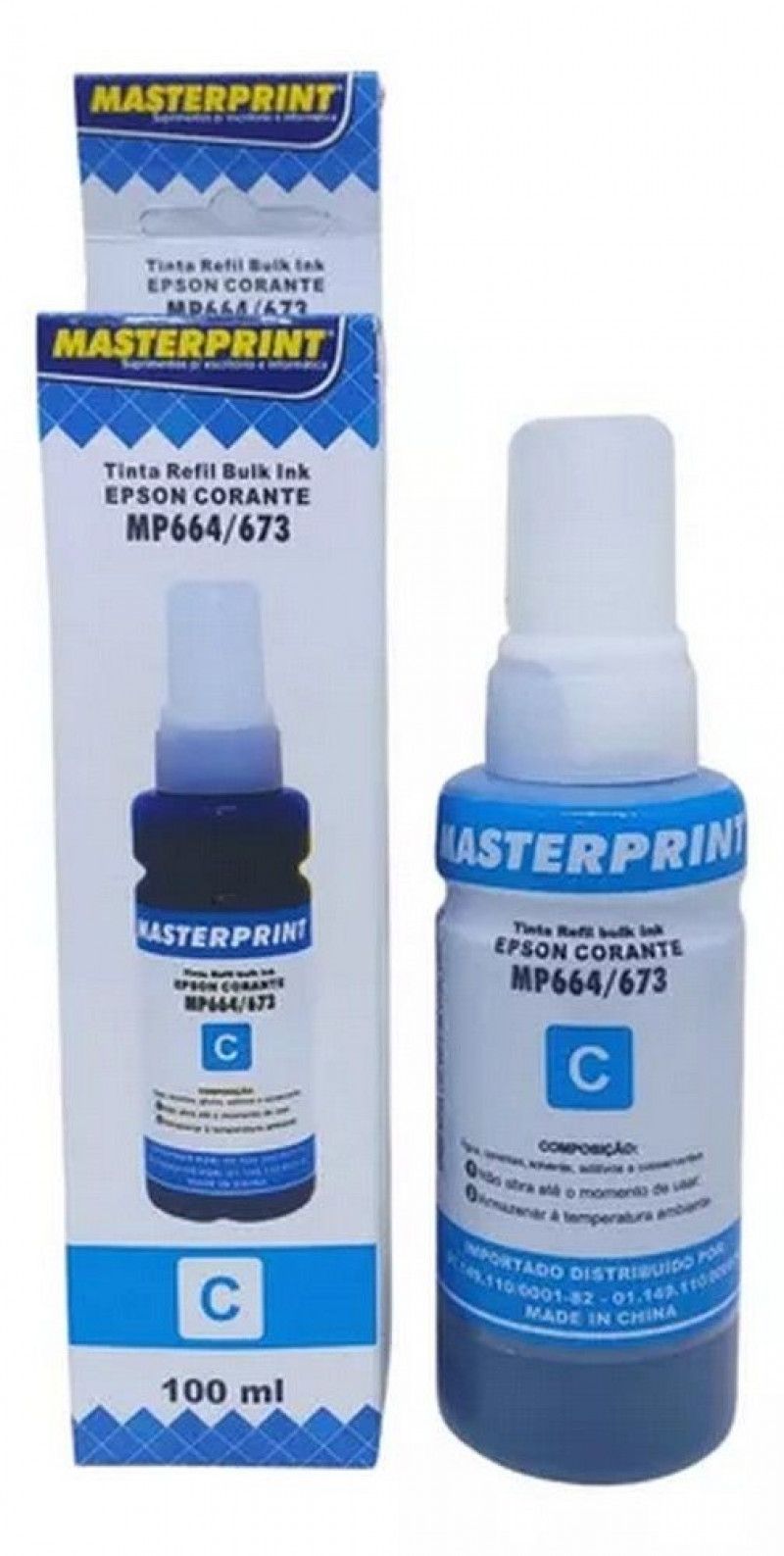 TINTA REFIL EPSON COMPATIVEL 100ML CIANO LIGHT - REF. 664/673 - 1 UNIDADE