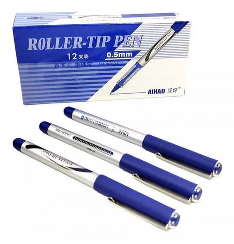 CANETA ROLLER 0.5 TIP AIHAO AZUL - CAIXA COM 12 UNIDADES